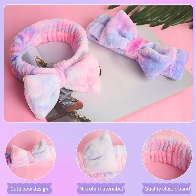 Alt view image 3 of 7 - Headband for Washing Face, Girls Makeup&Skincare Headband, | Microfiber Elastic Face Wash Headbands to Skincare Spa Shower,2pcs
