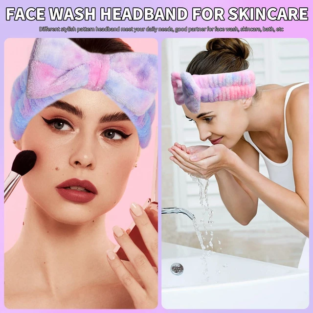 Alt view image 4 of 7 - Headband for Washing Face, Girls Makeup&Skincare Headband, | Microfiber Elastic Face Wash Headbands to Skincare Spa Shower,2pcs