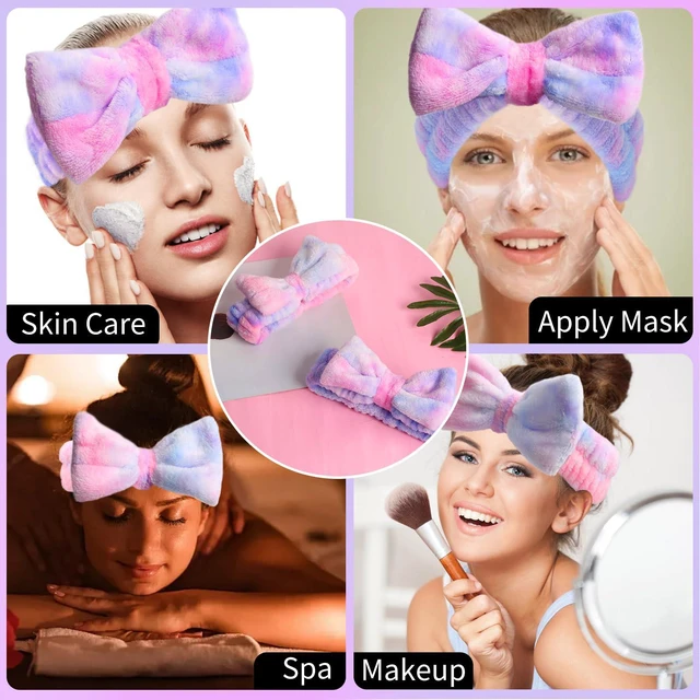 Alt view image 6 of 7 - Headband for Washing Face, Girls Makeup&Skincare Headband, | Microfiber Elastic Face Wash Headbands to Skincare Spa Shower,2pcs