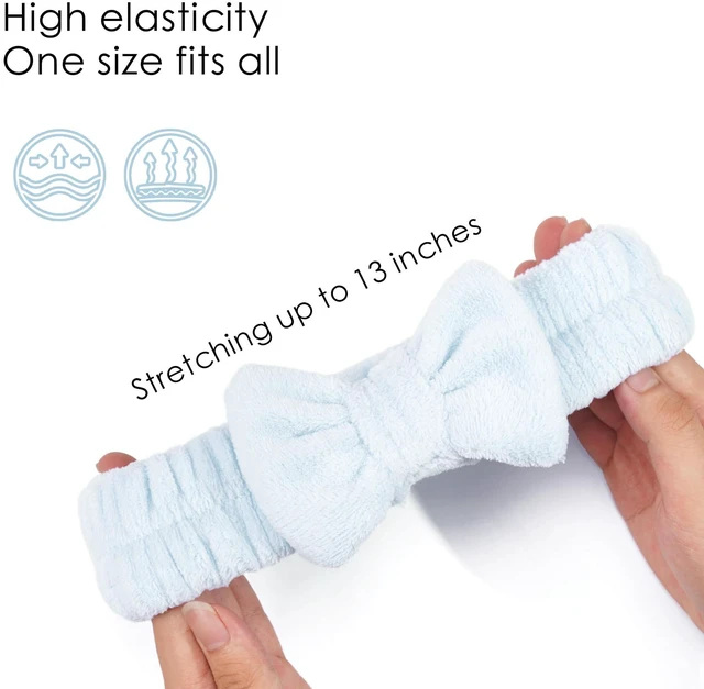 Alt view image 5 of 5 - Spa Headband and Wristband Set for Washing Face Skincare Makeup | soft &Ultra-absorbent| Non-Slip for Beauty Routines | Great Skin Care Gifts for Women | blue set