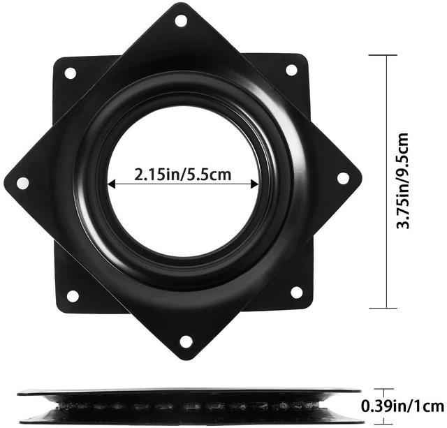 Alt view image 5 of 6 - 4" Black Lazy Susan Turntable 300-lb Steel Ball Bearing Rotating Tray Strong Sturdy Table Cabinet Low Profile for 360 Chair and Door, Kitchen, Craft Project, Makeup Holder, Monitor(1Pack)