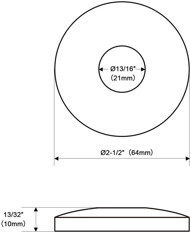 Alt view image 2 of 7 - Shower Arm Flange 2.5" in Outer Diameter Replacement Shower Head Arm Escutcheon Plate Suitable for Most Brands Shower Head Arms, Chrome