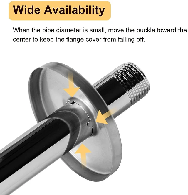 Alt view image 5 of 7 - Shower Arm Flange 2.5" in Outer Diameter Replacement Shower Head Arm Escutcheon Plate Suitable for Most Brands Shower Head Arms, Chrome