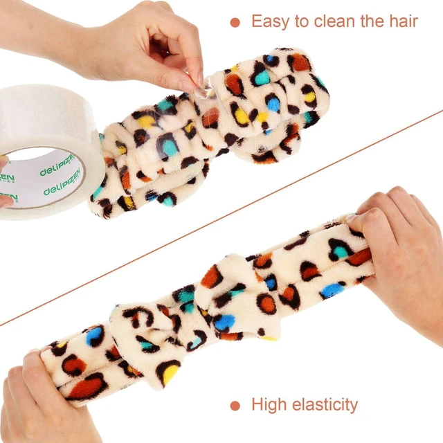 Alt view image 4 of 7 - 3 Pcs Bowtie Headbands for Washing Face Makeup, Classic Patterns | Soft Microfiber Terry Cloth, Elastic Spa Hair Band, Skincare Keeps Strands off During Routines, Comfortable Stretch