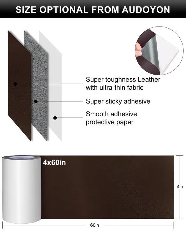 Alt view image 2 of 7 - Self-Adhesive Repair Patch, Anti Scratch Sofas Patch for Couch, Car Seat, DIY Furniture Upholstery, Handbags, Jackets (Dark Brown)