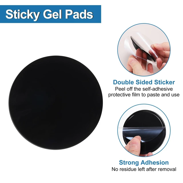 Alt view image 3 of 6 - 5pcs Sticky Gel Pads Double Sided Adhesive Pads for Car Black | Traceless Gel Mounting Pads, Removable Washable Anti-Slip Gripping Pads, Home Office DIY Craft