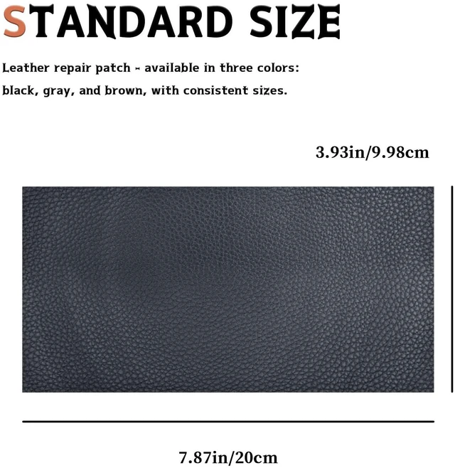 Alt view image 2 of 6 - Black Self-Adhesive Leather Repair Patch Tape Kit, 8 x 4 Inch Waterproof & Scratch-Resistant Leather Patches for Car Seat, Furniture, Couch, Sofa, Office Chair, Vinyl Repair Tape Kit