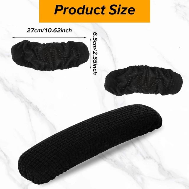 Alt view image 2 of 7 - 2PCS Office Chair Arm Covers | Polyester Removable Machine Washable Chair Arm Cover Stretchable Elastic Arm Rest Covers for Universal Office & Gaming Chairs