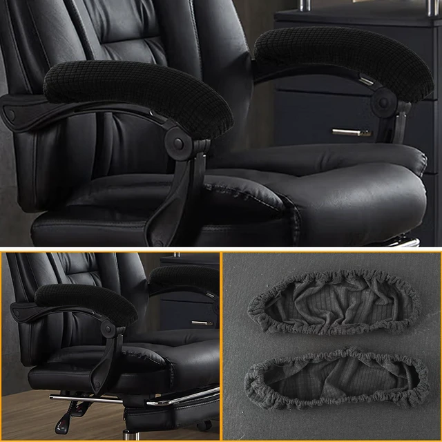 Alt view image 5 of 7 - 2PCS Office Chair Arm Covers | Polyester Removable Machine Washable Chair Arm Cover Stretchable Elastic Arm Rest Covers for Universal Office & Gaming Chairs