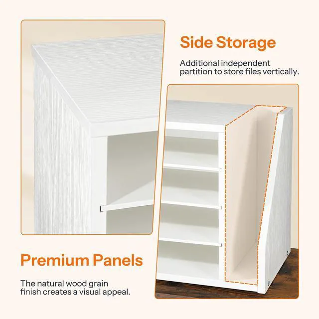Alt view image 5 of 7 - Mail Sorter, Literature Organizer with Adjustable Shelves, Paper Organizer for Office, Home, Wood Countertop File Holders, Mails, Magazines, White WT41WF01