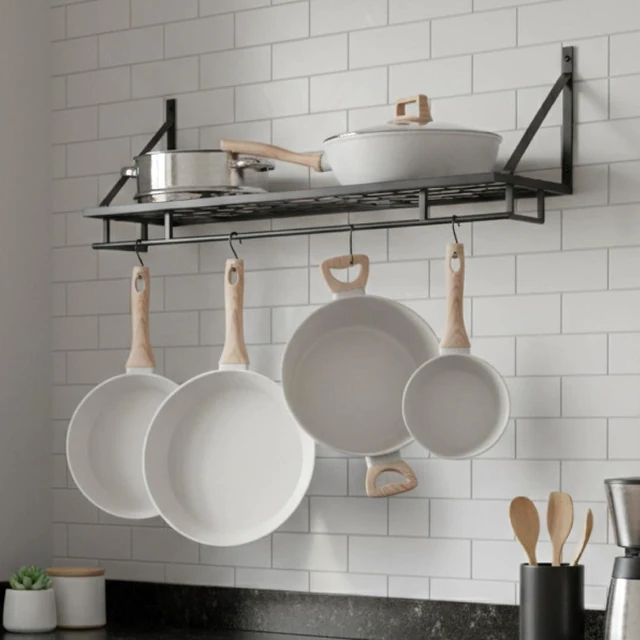 Alt view image 2 of 7 - Pot and Pan Shelf Heavy-Duty Adjustable Cookware Rack for Cabinet or Countertop | Space-Saving Kitchen Organizer for Pots, Pans & Lids Storage