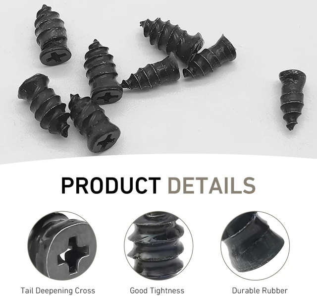 Alt view image 3 of 7 - 30 PCS Tire Repair Rubber Nail Kit, Vacuum Tire Screw Plug Repair Kit, Fast Self-Service Tool, Universal for Car Motorcycle Truck Tractor