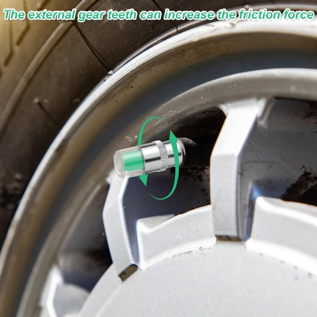Alt view image 5 of 7 - 4 PCS Car Tire Pressure Monitor Valve Stem Caps, Tire Pressure Caps 2.4Bar 36PSI Air Cap for Tires with 3 Color Eye Alert Sensor Indicator for Cars, Trucks, Motorcycles, Bicycles