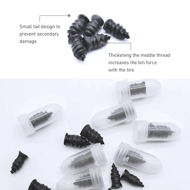 Alt view image 5 of 7 - 30 PCS Tire Repair Rubber Nail Kit, Vacuum Tire Screw Plug Repair Kit, Fast Self-Service Tool, Universal for Car Motorcycle Truck Tractor