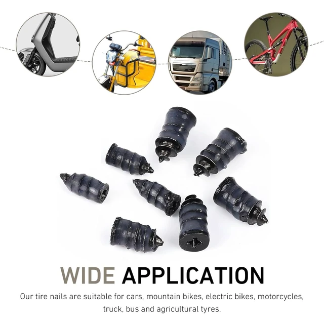 Alt view image 7 of 7 - 30 PCS Tire Repair Rubber Nail Kit, Vacuum Tire Screw Plug Repair Kit, Fast Self-Service Tool, Universal for Car Motorcycle Truck Tractor