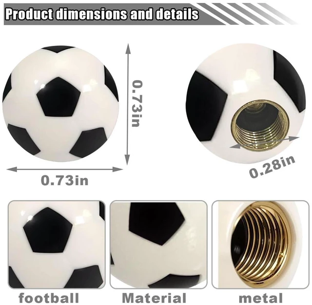 Alt view image 2 of 6 - 4PCS Car Tire Valve Stem Caps, Soccer Ball Valve Stem Covers Built-in Brass Core, Dustproof and Air Leakage Proof Car Tire Accessories Universal for Car, SUV, Bicycle, Truck and Motorcycle (Football)