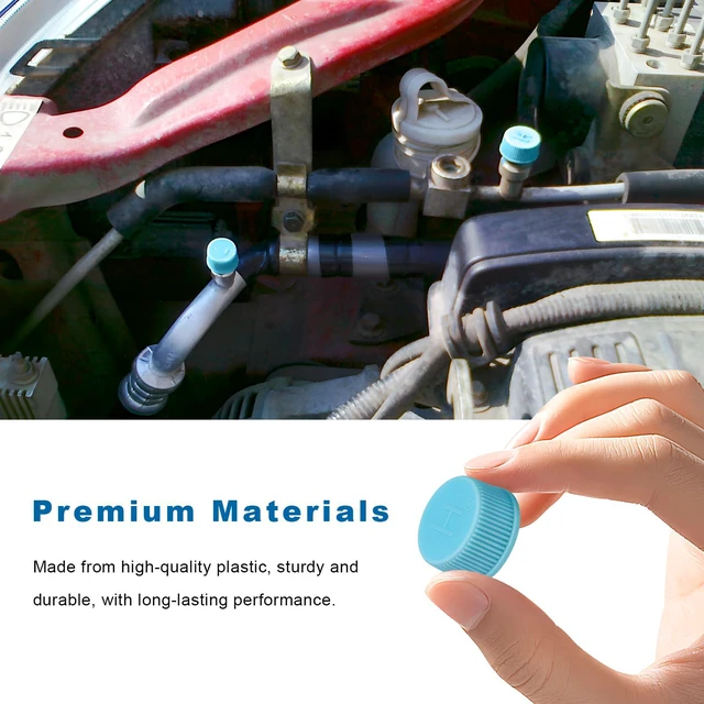 Alt view image 3 of 6 - 2 PCS Car A/C Valve Core Caps, R134a Air Conditioning System Charging Port Dust Cover, Leakproof High & Low Side Pressure Vehicle A/C Valve Core Caps, Car Accessories