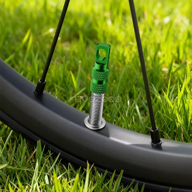 Alt view image 6 of 7 - Presta Valve Stem Dust Caps with Valve Core RemoverLightweight Aluminum Bike Air Valve Covers for Road MTB Bicycle Tubes - 4 Pack
