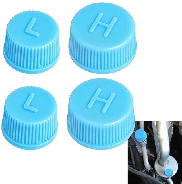 Main image of 4Pcs Car A/C Valve Core Caps, Leakproof Air Conditioning System Seal Kit, R134a Air Conditioning Repair System Charging Port Caps, Car Accessories High & Low Pressure Valve Cap for Vehicles AC (4PCS)