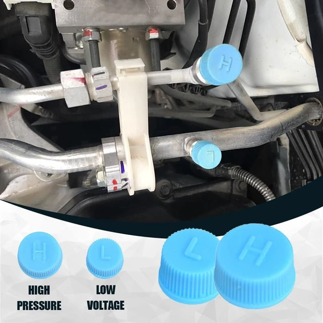 Alt view image 2 of 7 - 4Pcs Car A/C Valve Core Caps, Leakproof Air Conditioning System Seal Kit, R134a Air Conditioning Repair System Charging Port Caps, Car Accessories High & Low Pressure Valve Cap for Vehicles AC (4PCS)