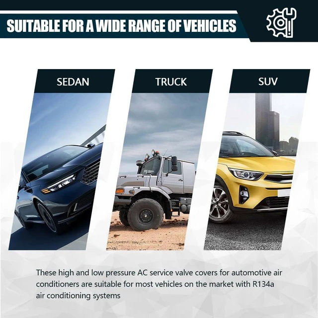 Alt view image 4 of 7 - 4Pcs Car A/C Valve Core Caps, Leakproof Air Conditioning System Seal Kit, R134a Air Conditioning Repair System Charging Port Caps, Car Accessories High & Low Pressure Valve Cap for Vehicles AC (4PCS)
