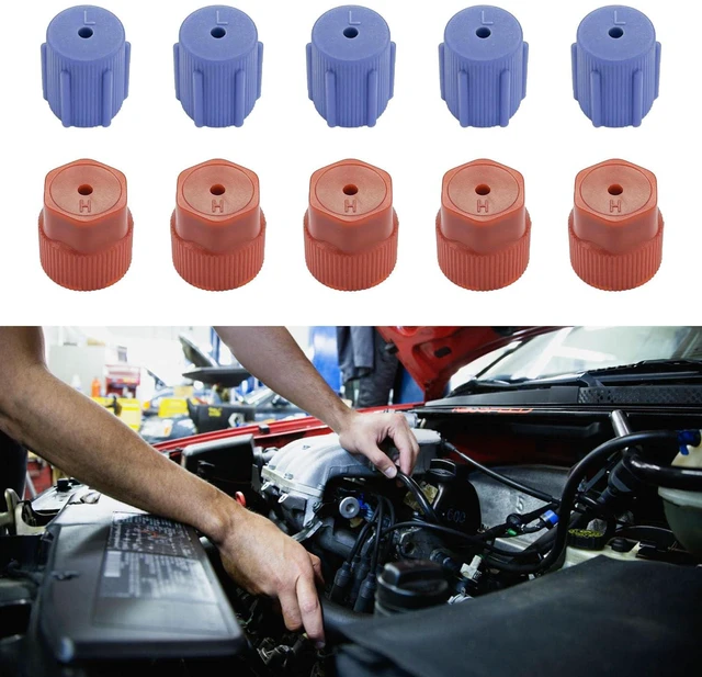 Main image of Hirificing 10PCS A/C System Valve Cap R134a 13mm & 16mm Air Conditioning Service AC System Charging Port Caps 5 Sets Blue Low Side & 5 Sets Red High Side Fit for Most R134a AC System Vehicles