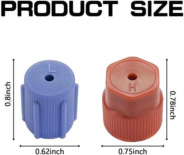Alt view image 2 of 6 - Hirificing 10PCS A/C System Valve Cap R134a 13mm & 16mm Air Conditioning Service AC System Charging Port Caps 5 Sets Blue Low Side & 5 Sets Red High Side Fit for Most R134a AC System Vehicles