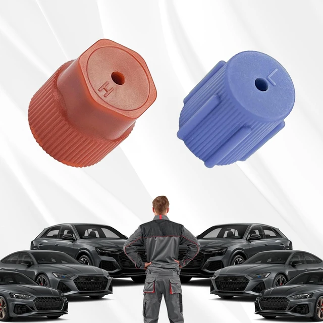 Alt view image 6 of 6 - Hirificing 10PCS A/C System Valve Cap R134a 13mm & 16mm Air Conditioning Service AC System Charging Port Caps 5 Sets Blue Low Side & 5 Sets Red High Side Fit for Most R134a AC System Vehicles