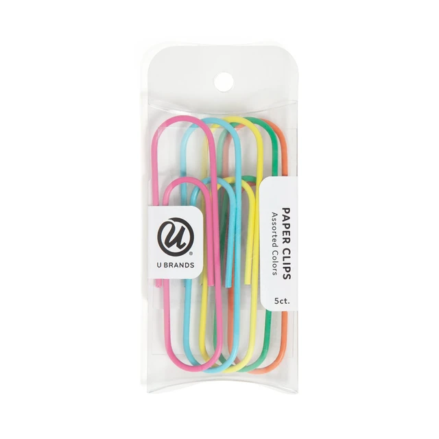 Alt view image 5 of 7 - 5ct Jumbo Paper Clips Brights
