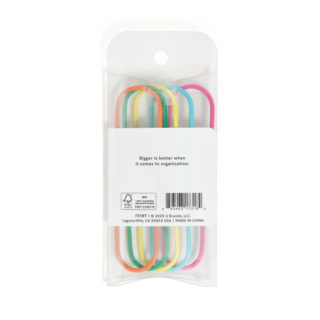 Alt view image 6 of 7 - 5ct Jumbo Paper Clips Brights