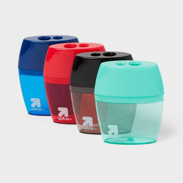 Alt view image 3 of 5 - Pencil Sharpener 2 Hole 1ct (Colors May Vary): School Supplies, Handheld, Non_x001e_Powered, ABS & Steel, 2 Year Warranty
