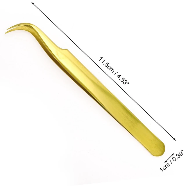 Alt view image 2 of 7 - Women's Butterfly Eyelash Extension Tweezers Gold Tone 1 Pc