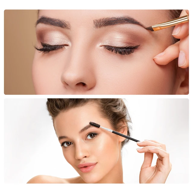 Alt view image 2 of 7 - Soft Double Heat Angled Eyebrow Brush Eyelash Extension Brush for Women Eye Makeup