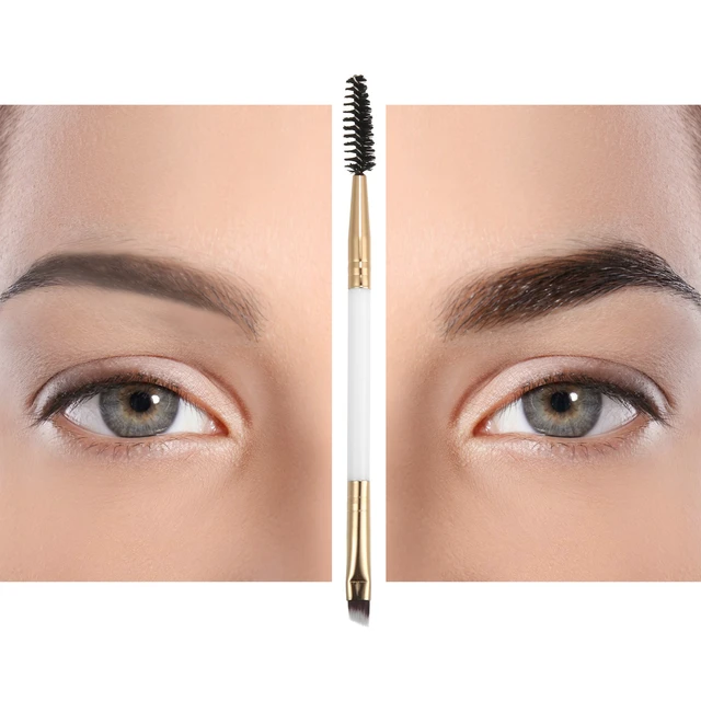 Alt view image 5 of 7 - Soft Double Heat Angled Eyebrow Brush Eyelash Extension Brush for Women Eye Makeup