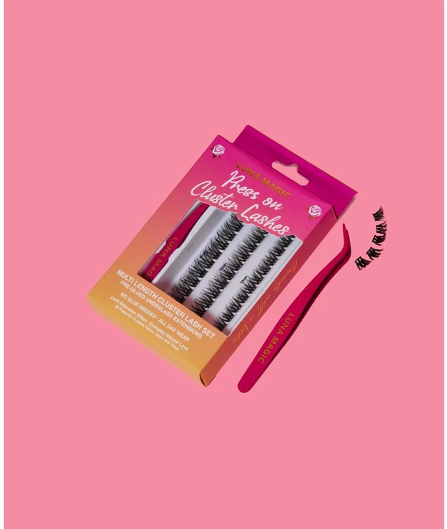 Alt view image 2 of 7 - Press on Cluster Lashes Kit - 36ct: Synthetic Hair, Full Volume Enhancement, False Eyelashes, Black
