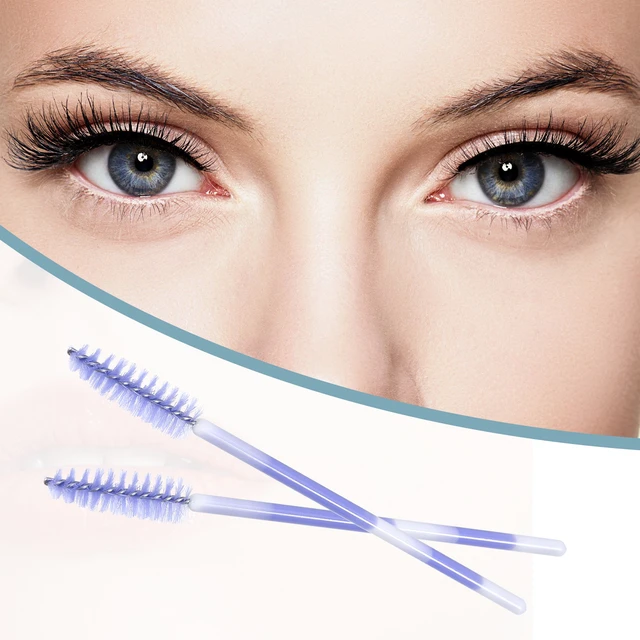 Alt view image 6 of 7 - Colored Mascara Wands Eyelash Eye Lash Brush Makeup Applicators Kit Plastic 50Pcs