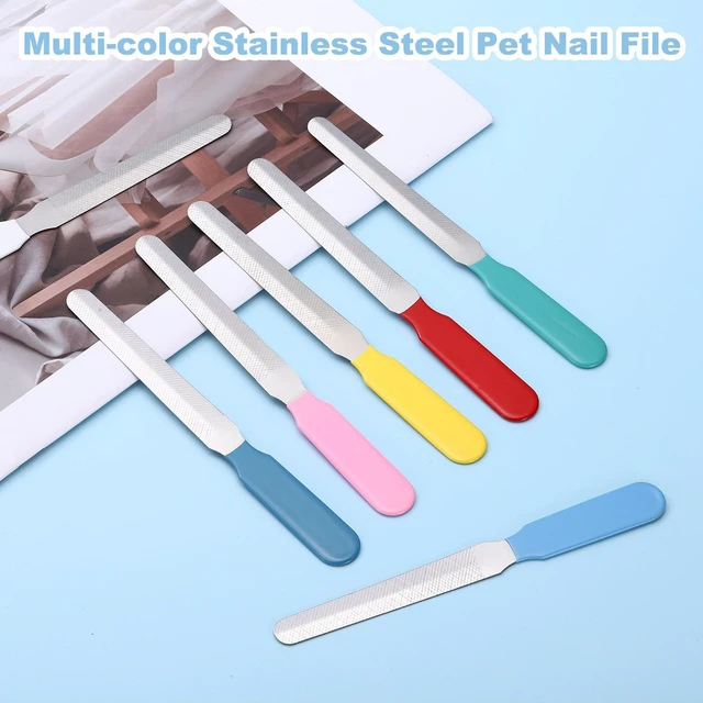 Alt view image 2 of 6 - Stainless Steel Grooming Tool Pet Nail File 5.5" x 0.6" White 3 Pcs