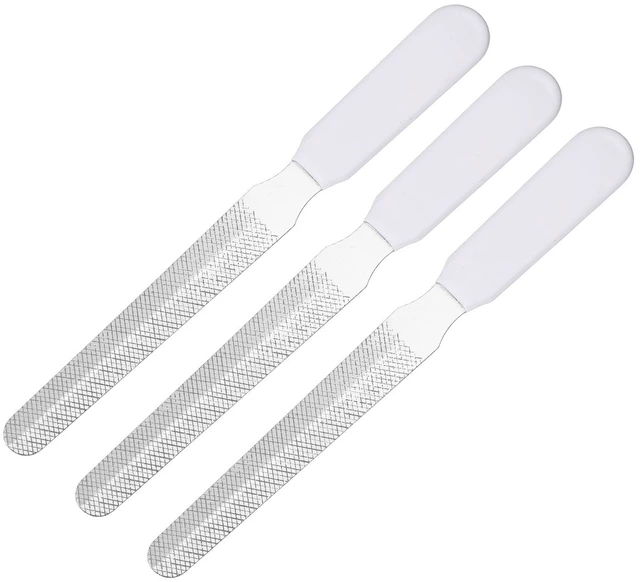 Main image of Stainless Steel Grooming Tool Pet Nail File 5.5" x 0.6" White 3 Pcs