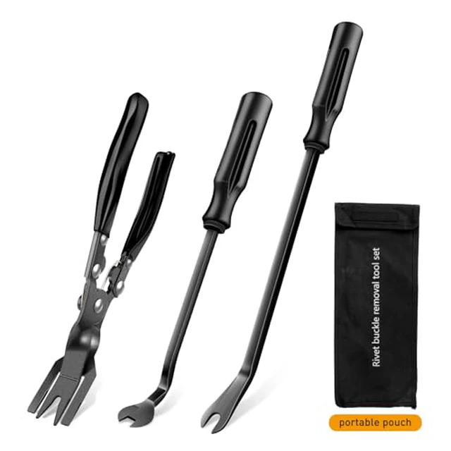 Alt view image 3 of 5 - 3 Pcs Clip Pliers Set & Fastener Remover - Auto Upholstery Combo Repair Kit with Storage Bag for Car Car Panel Dashboard