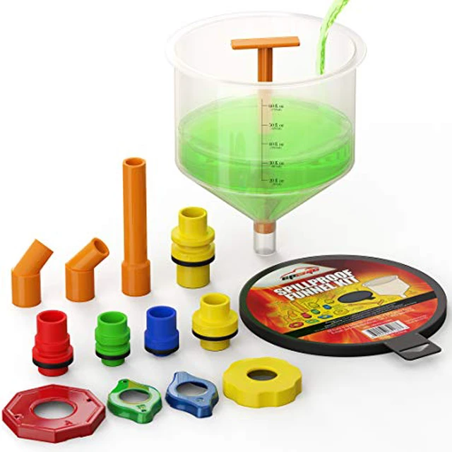 Alt view image 2 of 5 - Spill Proof Radiator Coolant Filling Funnel Kit