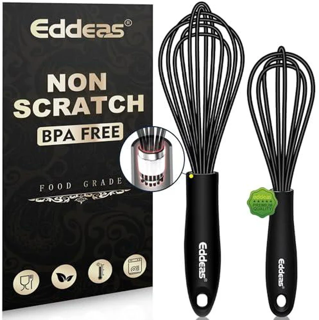 Alt view image 3 of 5 - Whisks For Cooking Up To 500°F Silicone Whisk tool Non-Scratch