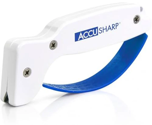 Alt view image 2 of 5 - Knife Sharpener, Ergonomic Comfortable Handle, Compact & Easy to Use, Restore and Hone Straight & Serrated Knives, White