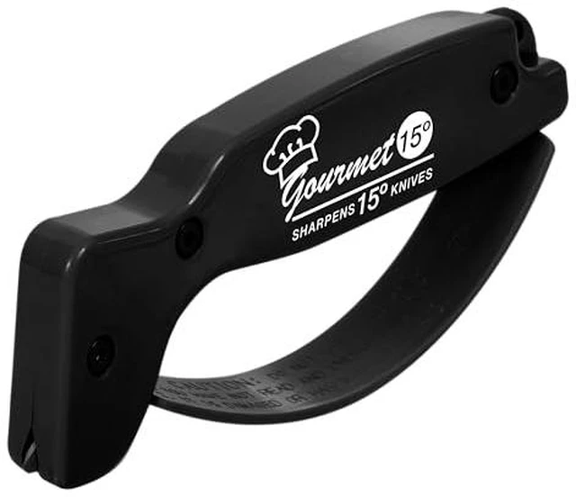 Alt view image 3 of 5 - Knife Sharpener, Ergonomic Comfortable Handle, Compact & Easy to Use, Restore and Hone Straight & Serrated Knives, White