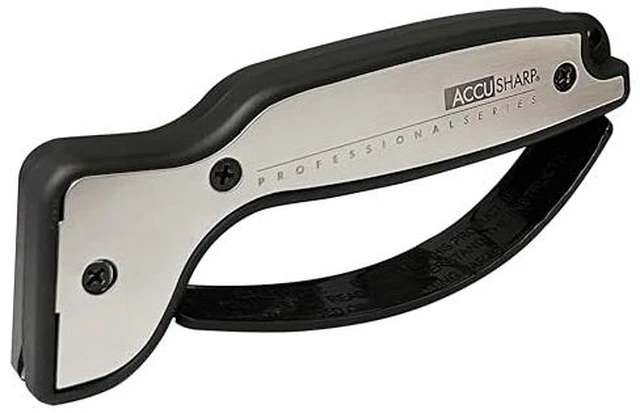 Alt view image 5 of 5 - Knife Sharpener, Ergonomic Comfortable Handle, Compact & Easy to Use, Restore and Hone Straight & Serrated Knives, White