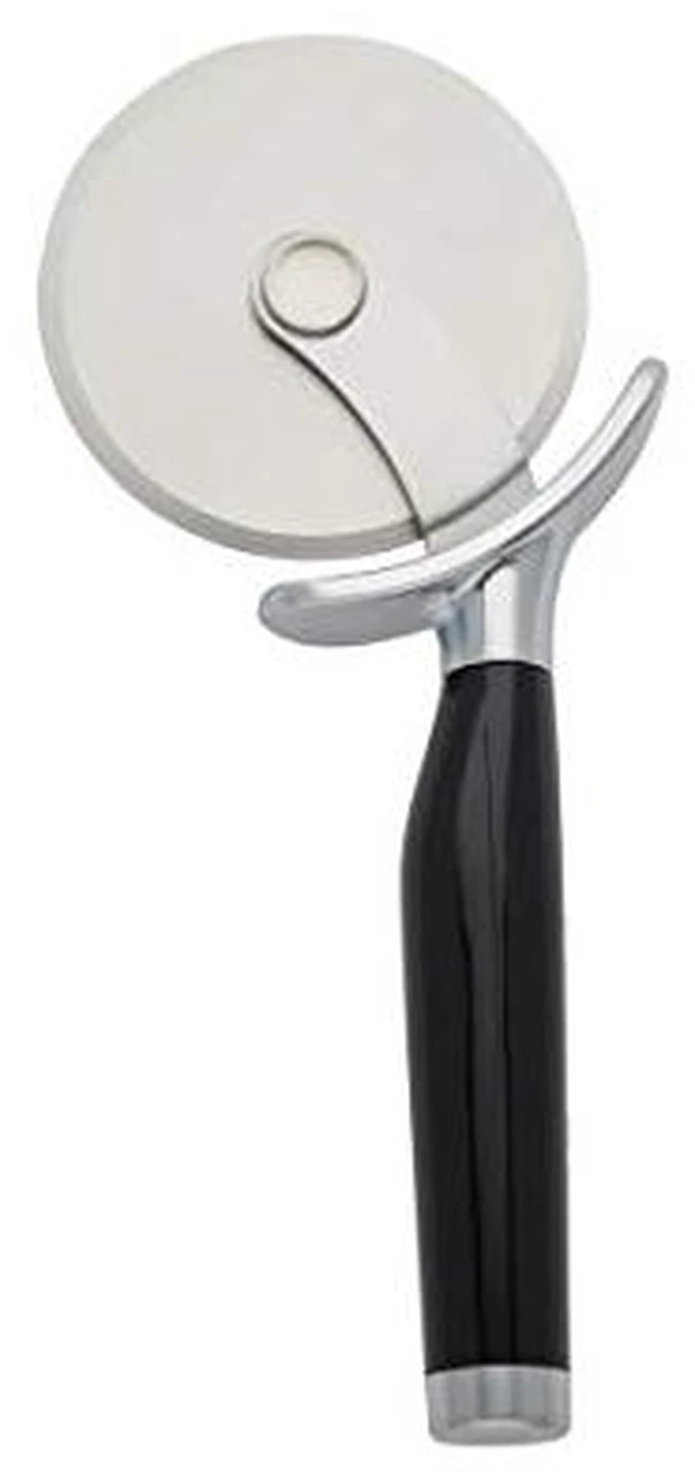 Alt view image 2 of 2 - Pizza Wheel with Sharp Blade For Cutting Through Crusts, Pies and More, Built In Finger Guard for Safety and Comfort Grip to Protect Fingers, Dishwasher Safe, 9-Inch, Black