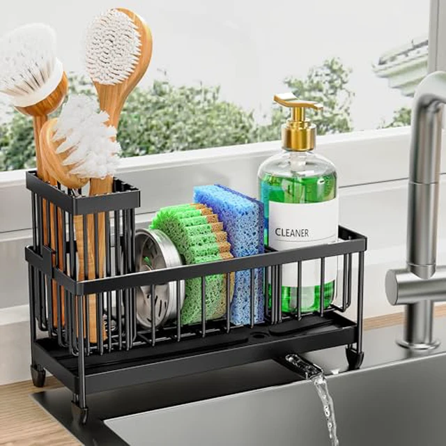 Alt view image 2 of 5 - Sponge Holder for Kitchen Sink, Sink Organizer with Brush Holder