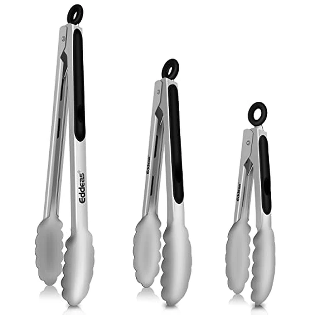 Alt view image 2 of 5 - Tongs For Cooking Up to 600 °F Metal Kitchen Tongs 3PCS 7,9,12 Inch