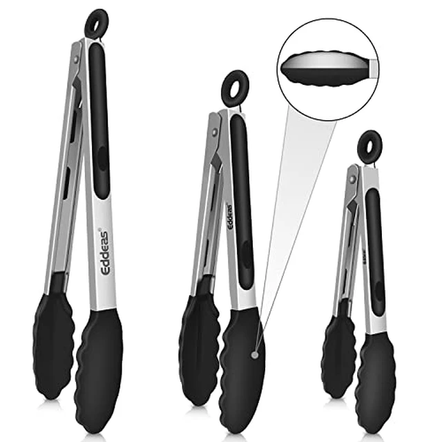 Alt view image 3 of 5 - Tongs For Cooking Up to 600 °F Metal Kitchen Tongs 3PCS 7,9,12 Inch