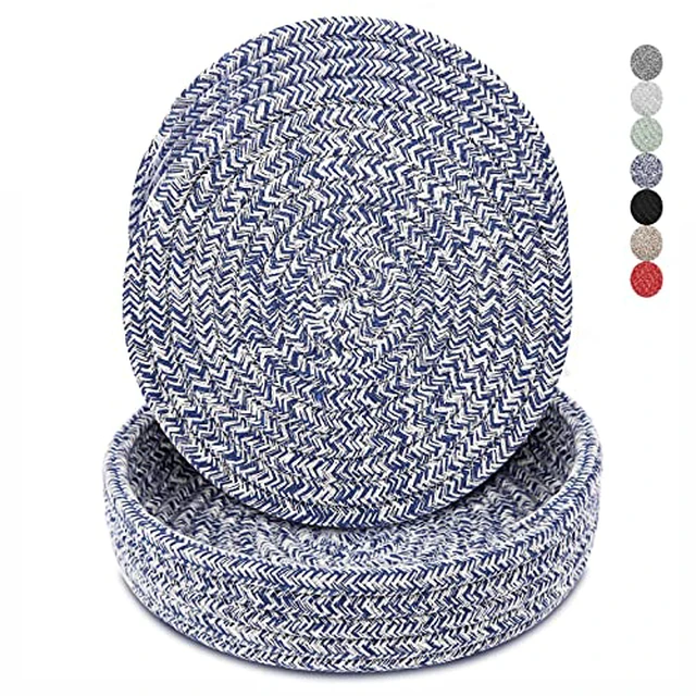 Alt view image 4 of 6 - Trivets for Hot Dishes, Pots and Pans, Hot Pads with Storage Basket, Pot Holders for Kitchen, Heat Resistant Mat Protect Counter Home Essentials, Farmhouse Decor (Mix Brown 5 PCS)