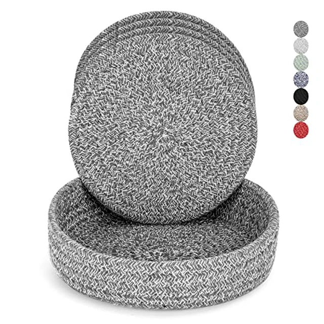 Alt view image 6 of 6 - Trivets for Hot Dishes, Pots and Pans, Hot Pads with Storage Basket, Pot Holders for Kitchen, Heat Resistant Mat Protect Counter Home Essentials, Farmhouse Decor (Mix Brown 5 PCS)